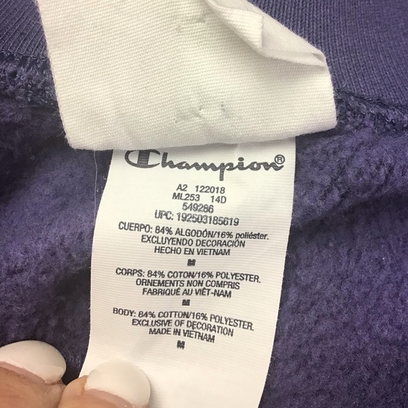 Champion Women’s Medium Sweatpants Reverse Weave Purple &Pink Joggers - Picture 5 of 7